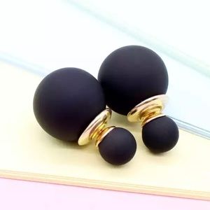 Stylish Pearl Ball double sided earrings